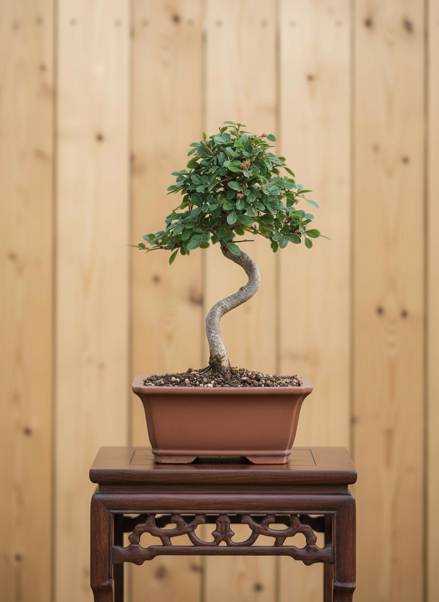 Chinese Elm Bonsai Tree (Ulmus parvifolia) in 6" Bonsai Pot from L&J Nursery.