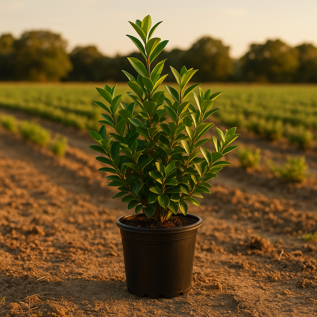 Ligustrum japonicum 'Texanum' Evergreen Shrub Plant Waxleaf Privet front view from L&J Nursery.